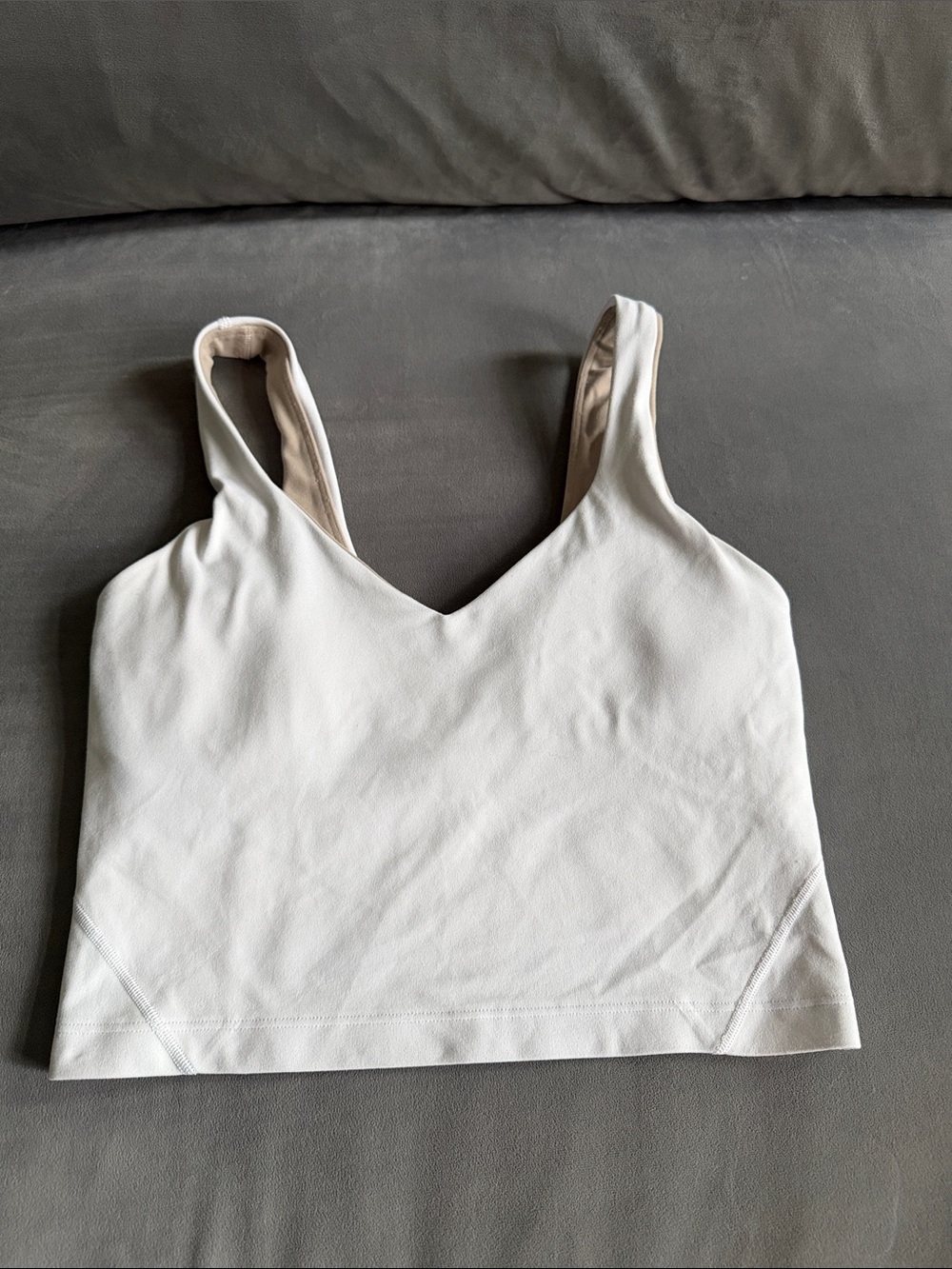 Lululemon Align Womens V-Neck Crop Tank Top - White Sz 4
